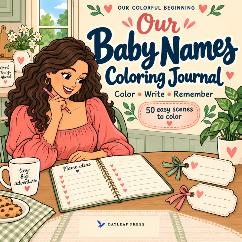 Front cover of Our Baby Names Coloring Journal