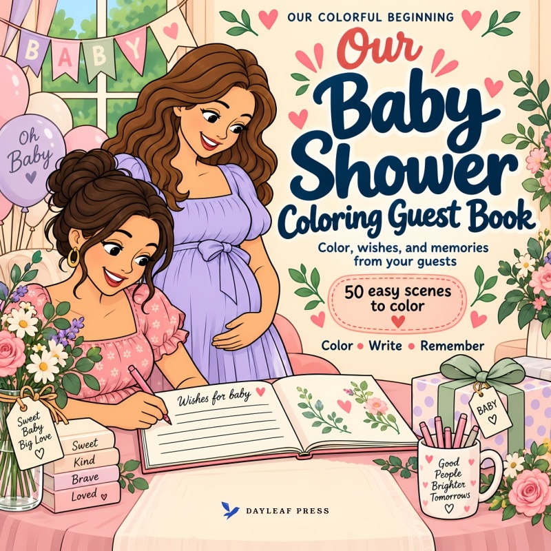 Front cover of Our Baby Shower Coloring Guest Book